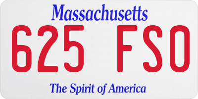 MA license plate 625FS0