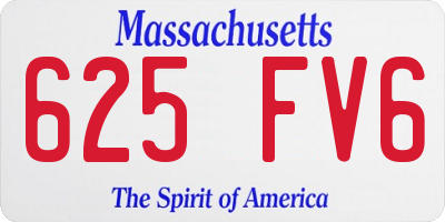 MA license plate 625FV6