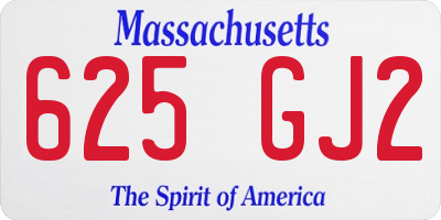 MA license plate 625GJ2