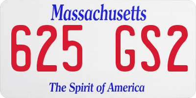 MA license plate 625GS2
