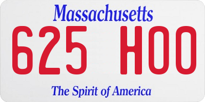 MA license plate 625HO0