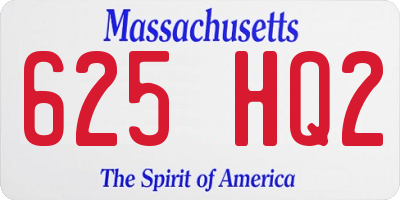 MA license plate 625HQ2