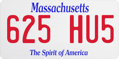 MA license plate 625HU5