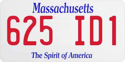 MA license plate 625ID1