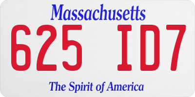 MA license plate 625ID7