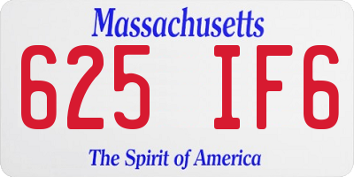 MA license plate 625IF6