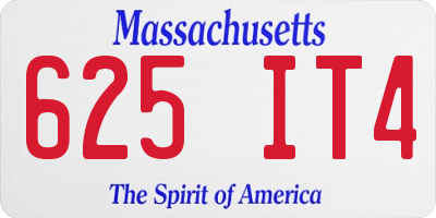 MA license plate 625IT4