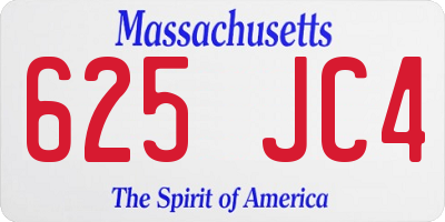 MA license plate 625JC4