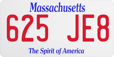 MA license plate 625JE8
