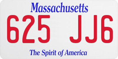 MA license plate 625JJ6