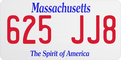 MA license plate 625JJ8