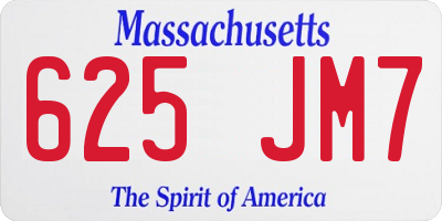 MA license plate 625JM7