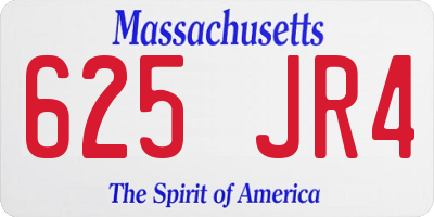 MA license plate 625JR4