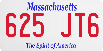MA license plate 625JT6