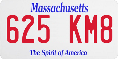 MA license plate 625KM8