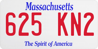 MA license plate 625KN2