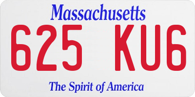 MA license plate 625KU6