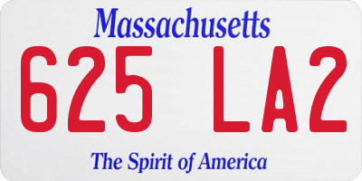 MA license plate 625LA2
