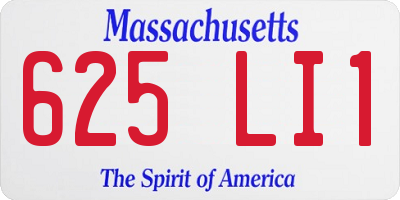 MA license plate 625LI1