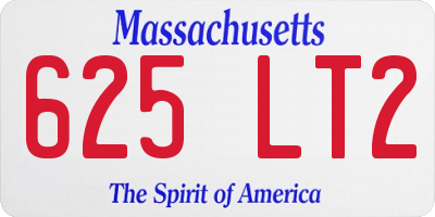 MA license plate 625LT2