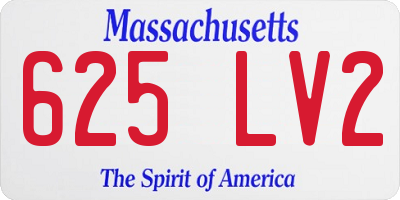MA license plate 625LV2