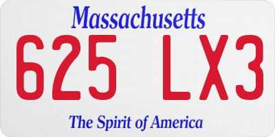 MA license plate 625LX3