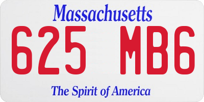 MA license plate 625MB6
