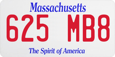 MA license plate 625MB8