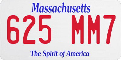 MA license plate 625MM7