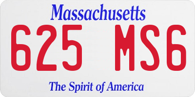 MA license plate 625MS6