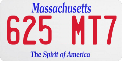 MA license plate 625MT7