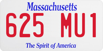 MA license plate 625MU1