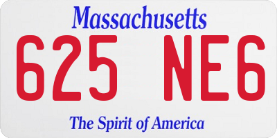 MA license plate 625NE6
