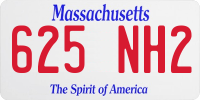 MA license plate 625NH2