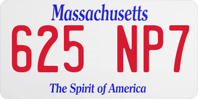 MA license plate 625NP7