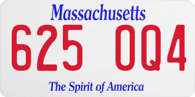 MA license plate 625OQ4