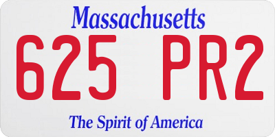 MA license plate 625PR2