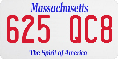 MA license plate 625QC8