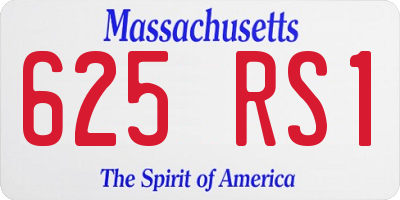 MA license plate 625RS1