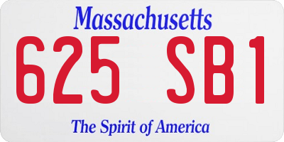 MA license plate 625SB1