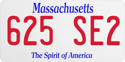 MA license plate 625SE2