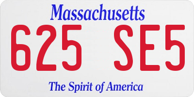 MA license plate 625SE5