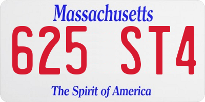 MA license plate 625ST4