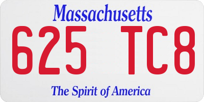 MA license plate 625TC8