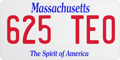 MA license plate 625TE0