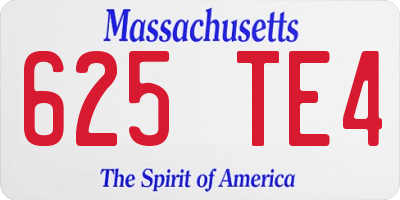 MA license plate 625TE4