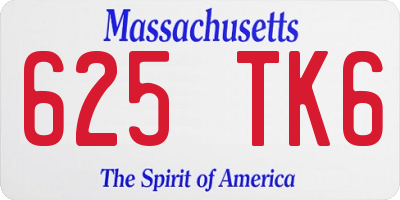 MA license plate 625TK6