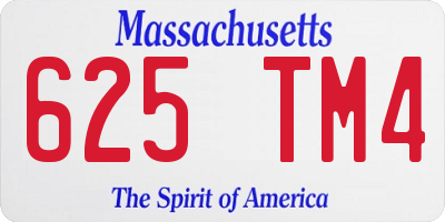 MA license plate 625TM4
