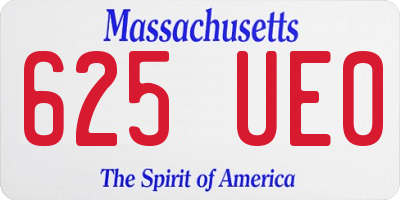 MA license plate 625UE0