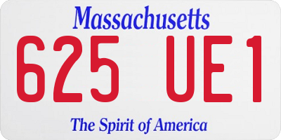 MA license plate 625UE1